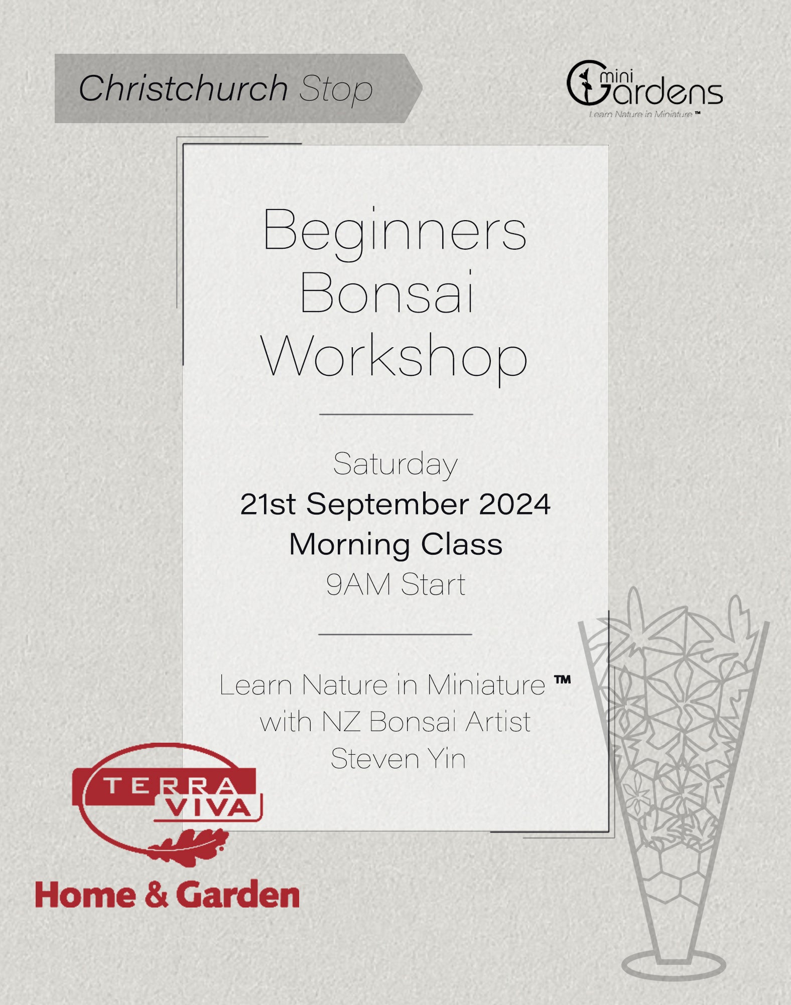 Christchurch Bonsai 21 September 2024 (2 Classs Available